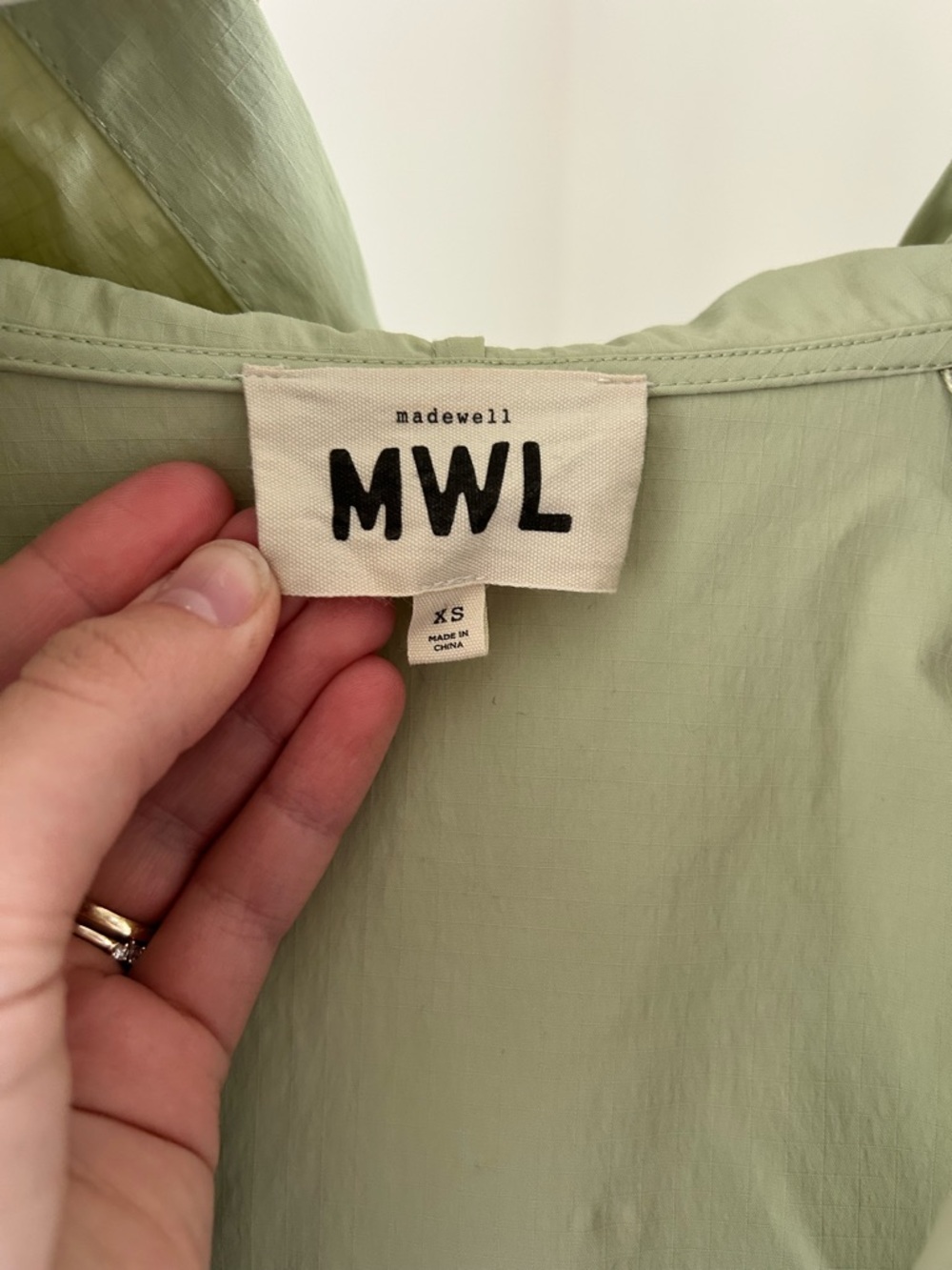 MWL Madewell Light Cream Hooded Bomber Jacket - Picture 3 of 7